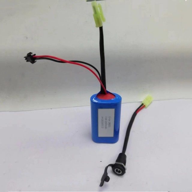 কাস্টম 18650 লি-আয়ন ব্যাটারি প্যাক 2cells In Series With Barrel Connector DC5521 মহিলা
