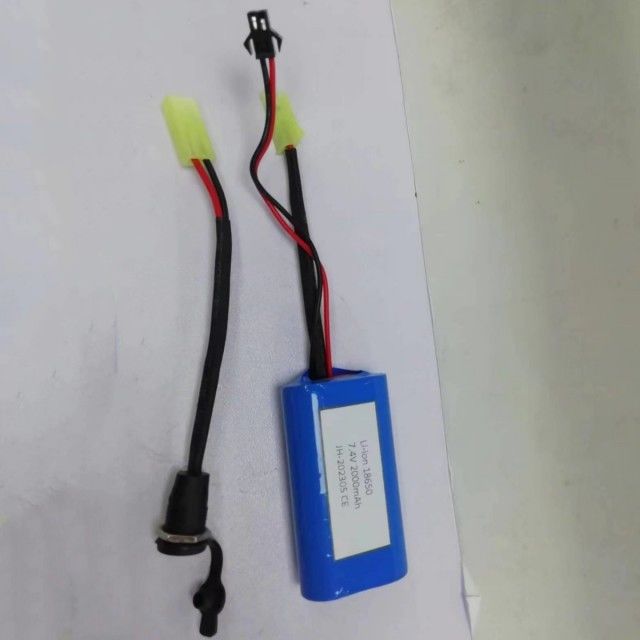কাস্টম 18650 লি-আয়ন ব্যাটারি প্যাক 2cells In Series With Barrel Connector DC5521 মহিলা