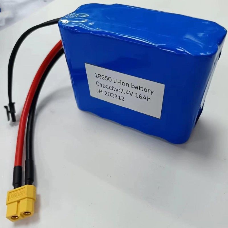 কাস্টম ব্যাটারি প্যাক 7.4V 16Ah 2S5P 18650 সেল 3200mAh BMS 25A MX3.0 চার্জিং প্লাগ সহ