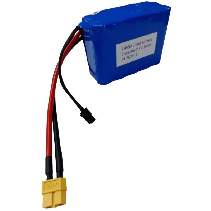 কাস্টম ব্যাটারি প্যাক 7.4V 16Ah 2S5P 18650 সেল 3200mAh BMS 25A MX3.0 চার্জিং প্লাগ সহ