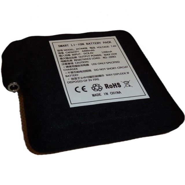 কালো কাপড়ের মধ্যে আবৃত ব্যাটারি 7.4V 4400mAh 5200mAh 6400mAh 7000mAh ব্যাটারি গরম জ্যাকেট জন্য