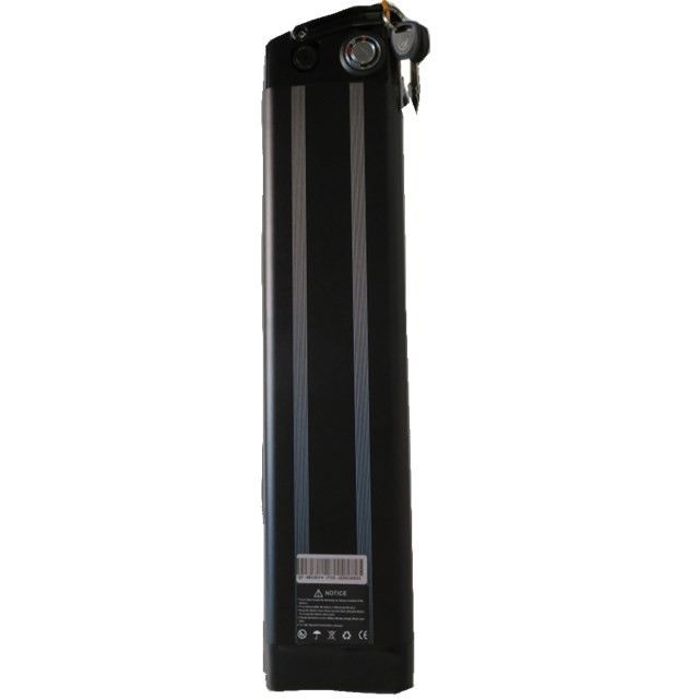 48V 20Ah সিলভার ফিশ স্টাইল ইবাইক ব্যাটারি প্যাক 13S8P 104pcs সেল 515mm দৈর্ঘ্য