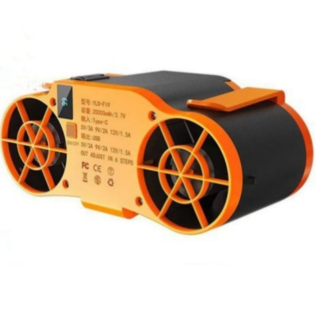 20000mAh ব্যাটারি পোর্টেবল কোমর ফ্যান ৬টি অ্যাডজাস্টেবল স্পিড লেভেল এবং পাওয়ার ব্যাংক ফাংশন