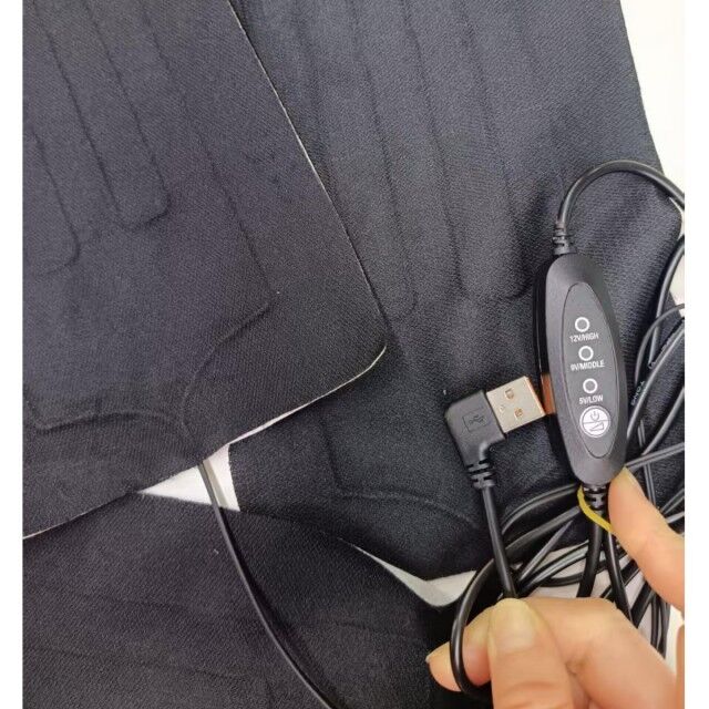 কাস্টম হিটিং প্যাড ৩০X১৫ সেমি ৩টি প্যাড একসাথে ১২ভি ক্লথ হিটার ইউএসবি সুইচ কন্ট্রোলার সহ হিটিং চেয়ারের জন্য